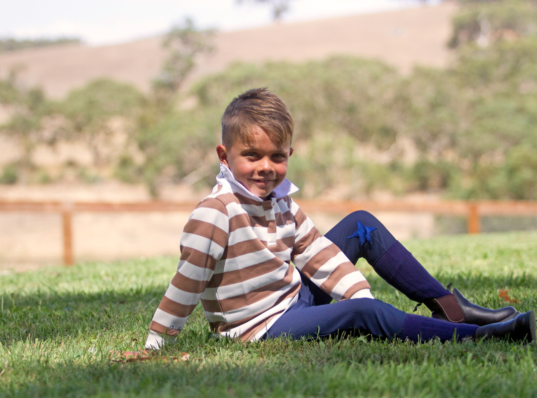 Snaffles Eq. Eggbutt Riding Pant Blue Star